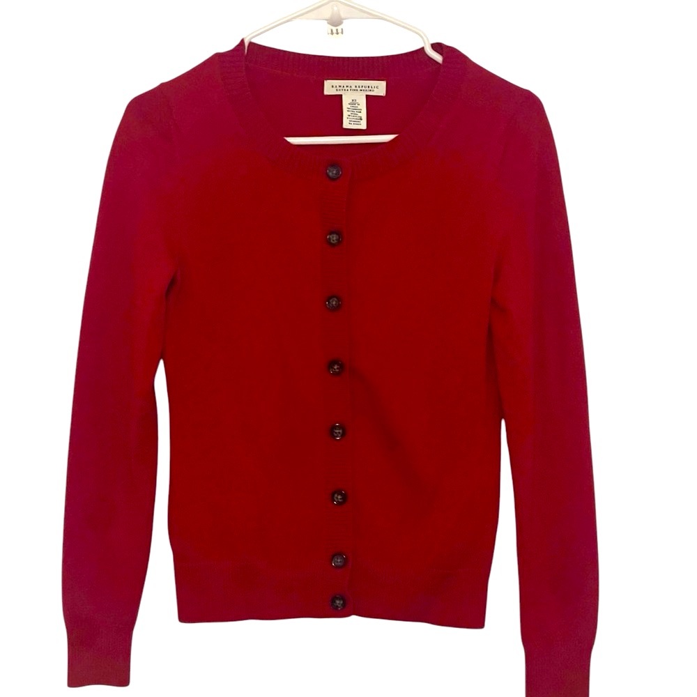 Banana Republic Red Cardigan Sweater